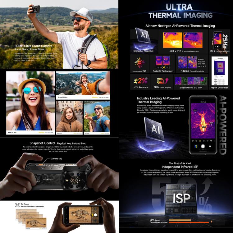 Ulefone Armor 28 UltraThermal Version Rugged Phone, 16GB+1TB, Night Vision, 10600mAh, 6.67 inch Android 14 MediaTek Dimensity 9300+ Octa Core, Network: 5G, NFC Ulefone Armor 28 UltraThermal Version Rugged Phone, 16GB+1TB, Night Vision, 10600mAh, 6.67 inch Android 14 MediaTek Dimensity 9300+ Octa Core, Network: 5G, NFC